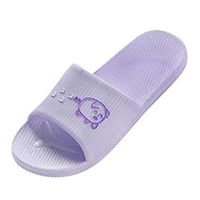 Womens Mens Indoor Bathroom Shower Solid Slide-on Slippers Poolside Shoes Soft Bottom Non-Slip House Shoes Purple