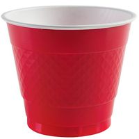 Party Dimensions Plastic Cups, 9-Ounce, Red, 18-Count