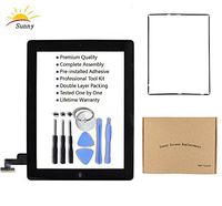 iPad 2 A1395 A1396 A1397 Screen Replacement Digitizer Glass Assembly(Black) - Includes Home Button Camera Holder Pre Installed Adhesive Stickers Bezel Frame and Professional Tool Kit