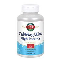 KAL Cal/Mag/Zinc | 1000mg Calcium, 400mg Magnesium & 15mg Zinc | Bone, Muscle, Heart & Immune Support | 250ct, 83 Serv.