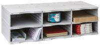 ARCHIVO 2000 Trio Jumbo Literature and Forms Sorting Station, 6 Compartments, 35.43 x 14.17 x 10.83 Inches, Grey (6632 GS)