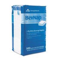 Beverage Napkins, Single-Ply, 9 1/2 X 9 1/2, White, 4000/carton By: Georgia Pacific Professional