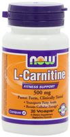 NOW Carnitine 500mg, 30 Capsules (Pack of 2)