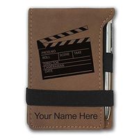Mini Notepad, Movie Clapperboard, Personalized Engraving Included (Dark Brown)