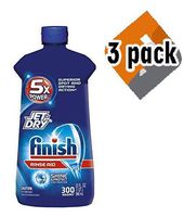 Finish Jet-Dry Rinse Aid, 32oz, Dishwasher Rinse Agent & Drying Agent, 3 Pack
