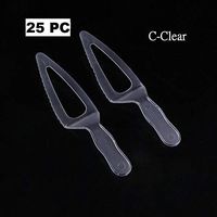 Wonderful Deluxe Disposable Plastic Tableware Premium Cake Knives Cutlery For Party & BBQ - 25 PC (C-Clear)
