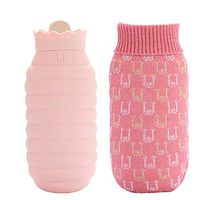 YUN Silicone Hot Water Bottle Female Student Injection Water Hand Warmer Mini Water with Carry Three Colors Optional (Color : Pink)