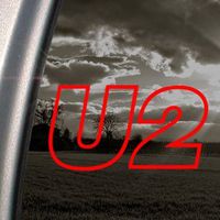 SoCool - U2 Rock Band - Vinyl 6" wide (Color: RED) decal laptop tablet skateboard car windows stickers