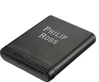 Personalized Rennes Black Leather 5-Cigar Case - Free Laser Engraving