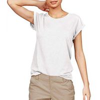 general3 Women Short Sleeve T-Shirt Summer Casual O Neck Tee Shirts Plain Loose Tunic Blouse Tops (White, Small)
