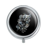 Skulls and Roses Floral Flowers Biker Motorcycle Pill Case Trinket Gift Box