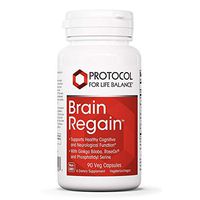 Protocol For Life Balance - Brain Regain - Supports Healthy Cognitive and Neurological Function with Ginkgo Biloba, RoseOx, and Phosphatidyl Serine - 90 Veg Capsules