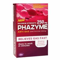 Maximum Strength Phazyme 250mg Anti Gas 12 Softgel (Pack of 6)