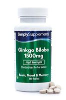 Ginkgo Biloba 1500mg | Supports Circulation to The Brain | 360 Tablets | 100% Money Back Guarantee | Manufactured in The UK