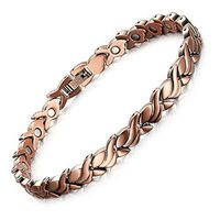 HiTreasure Double Strength Mens Womens Pure Copper Magnetic Therapy Link Bracelet for Arthritis Pain Relief Anti-Radiation(Imported,3500 Gauss Each Link)