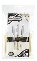 [40 Count] Sophistications Elegant Disposable Silverware Knives, Clear Head With Cream Handle, Great for Party's, Wedding, And Catering Events, Catering, Parties, Buffets, Receptions