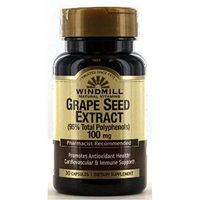 Windmill Grape Seed Extract 100mg Capsules 30 ea (Pack of 4)