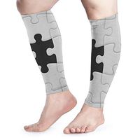 THONFIRE Calf Leg Compression Sleeve for Unisex White Puzzle Maternity Recovery Arm Ice Cover