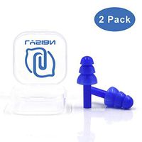 Noise Cancelling Reusable Ear Plugs Waterproof Silicone Earplugs for Sleeping Swimming Shooting Noise Reduction 2 Pairs Blue Individually Wrapped with Case 29dB by Lynsoo (Blue)