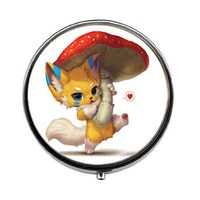 Beautiful Cute Fox Pill Box - Charm Pill Box - Glass Candy Box Animal Fox Image Charms Jewelry Gift Glass Art Photo Jewelry Gift