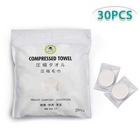 QTQ-GO Jumbo Size Compressed Towels Magic Coin Tissues Biodegradable Towels Disposable Mini Magic Cotton Towels for Outdoor, Travel Camping, Beauty Salon and Home Hand Wipes 30pcs