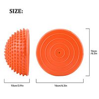 Spiky Massage Balls,2 PCS PVC Inflatable Half Yoga Balls Massage Point Fitball Exercises Trainer Fitness Balance Ball for Plantar Fasciitis, Deep Tissue, Back, Foot Massage(Orange)