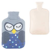 Warm Simple Classic Rubber Cold hot Water Bottle 1.7 Liter with Cute Knit Cover#34