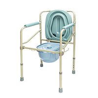 OMECAL Bedside Commode Potty Chair, 330LBS Seat Safety Folding Height Adjustable,Hand-held Easy Transfer Space Saving, Homecare Toilet Medical Use