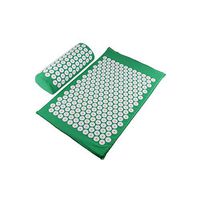 Acupressure Massage Mat Massager Cushion Mat Shakti Relieve Acupressure Mat Body Pain Acupuncture Spike for Yoga Mat with Pillow,M8 Set Dark Green