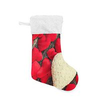Personalized Christmas Stocking Romantic White and Red Hearts Santa Xmas Tree Decor Socks Gift Kids Fireplace/Restaurant/Hotel/Club/bar