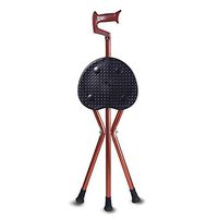 Elderly and Disabled Crutches- Cane Chair Elderly Folding Chair Cane Stool Cane Cane Four-Legged Chair Stool Three-Legged Toads Old Trekking Pole (Color : Brown, Size : 93cm x 29.5cm)
