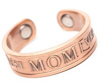 Best MOM Ever Copper Womens Ring with Magnets Adjustable Sizing 5.5 Thru 9 Magnetic Pain Relief for Arthritis and Carpal Tunnel 99% Pure Copper 6mm Wide