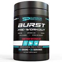 New Superior Performance Burst Pre-Workout Nitric Oxide Booster N.O. Vasodilator Energy Booster Pump Citrulline Malate Creatine