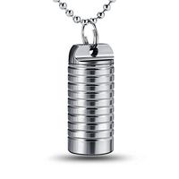 Titanium-Pill-Holder-Keychain-Necklace Small - Emergency Pill Fob Container Holds Aspirin Nitroglycerin Other Medication, Waterproof and Lightweight TI-EDC