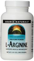 Source Naturals L-Arginine Free-Form Powder, Promotes Increased Circulation, 100 Grams, Pack of 2
