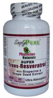 Super Trans Resveratrol with Grape Seed Ext & Bioperine 600 mg High Absorption Powerful Antioxidant-Antiaging Supplement