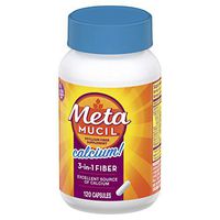 Metamucil MultiHealth Daily Fiber Supplement + Calcium, Capsules 120 ea (Pack of 2)