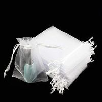LNKA 100 PCS Assorted Colors Size Drawstring Organza Gift Bags Jewelry Pouches Festival Wedding Party Favor Candy Bags for Choose (White (100pcs), 20CMx30CM(7.87"x11.8"))