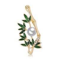 Elegant Bamboo Enamel Lapel Pin Brooch Gift Fashion Jewelry