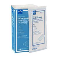 Medline Sterile Gauze Sponge (Size:8"X4",12Ply, 50 Per Box)
