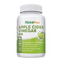 Apple Cider Vinegar 1250mg 180 Capsules Vegetarian, Non-GMO & Gluten Free - Tasteless Extra Strength - All Natural Detox, Digestion, Weight Management - Vegan
