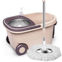 Floor Scrubber Rotating Mop, 360° Automatic Swivel Mop Washable Microfiber Mop Heads