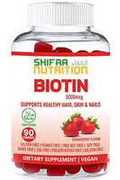 Vegan High Potency Hair Growth Biotin Gummies by SHIFAA NUTRITION - Hair Skin and Nails Vitamins for Women, Kids, Men - Gummy Vitamins Prevents Hair Loss - 5000 mcg Non-GMO - Halal Vitamins 90 Count