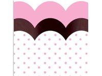 Pack Of 100, Flounce Chocolate & Pink Dot Cello Bags 1.2 Mil 5 X 3 X 11" Capacity 5 Cups Made In USA For Gourmet Treats, Birthdays, Baby & Valentine'S Day