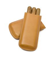 Tampa Fuego Natural Genuine Leather Cigar Case Unlined Made in USA