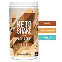 360 Nutrition Keto Protein Powder - Keto Shake Coffee Flavor 12.7 oz - Grass Fed Collagen Peptides, MCT Oil, Low Carb Meal Replacement