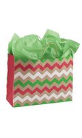 Large Christmas Chevron Paper Shopping Bags