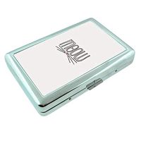 Meow Em1 Hip Silver Cigarette Case Id Holder Metal Wallet 4" X 2.75" RFID Protection