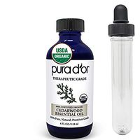 PURA D’OR Cedarwood Essential Oil (4oz / 118mL) USDA Organic 100% Pure & Natural Therapeutic Grade Diffuser Oil For Aromatherapy, Relaxation, Healthy Looking Skin & Hair