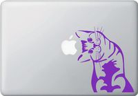 Cat - Whatcha Doin? - I Can Haz? - Macbook or Laptop Decal - (MIRRORED - LEFT) (5.5"w x 6"h) (Color Variations Available) (PURPLE)